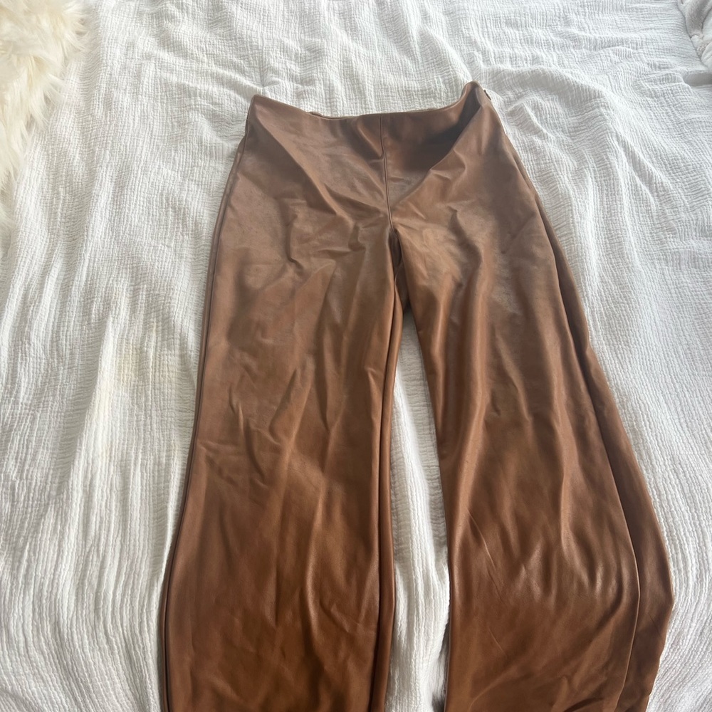 Aritzia Wilfred Leather Flare Pants